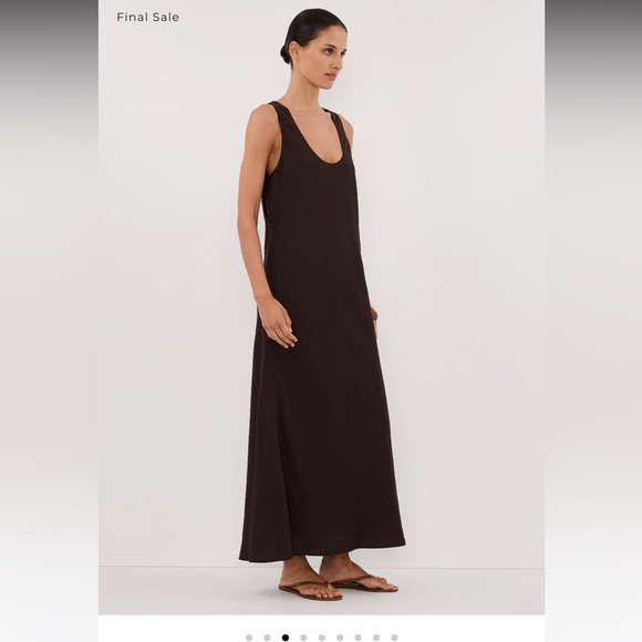 NWT Dissh Shiloh bitter choc scoop neck midi dress sz 10 - Picture 1 of 2